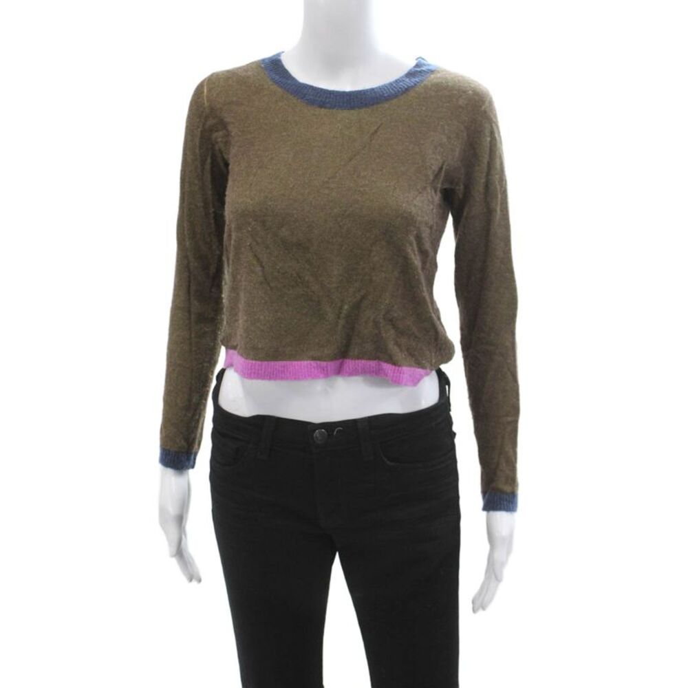 In Bed With You Unisex Pullover Brown Crew Neck Alpaca Wool Size XS